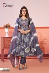 Zulfi By Deecee Rayon Foil Printed Embroidery Anarkali Kurtis Set